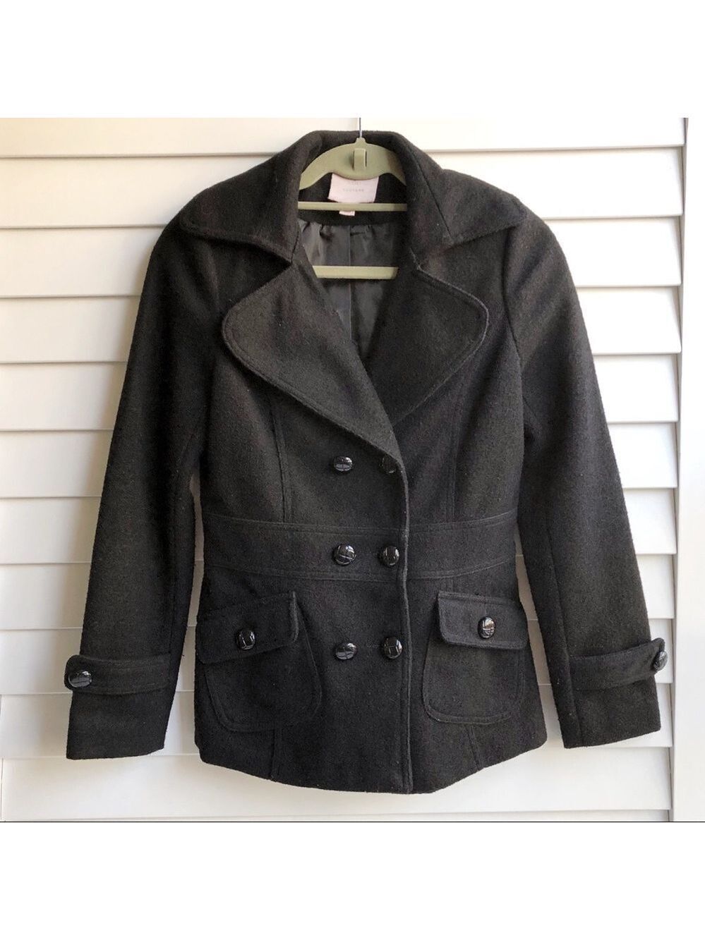 Romeo & Juliet Couture Wool Blend Pea Coat - Picture 2 of 7